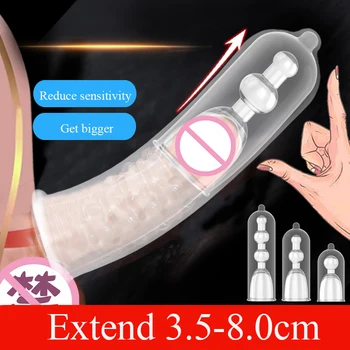 3 BUC 3.5-8 cm Extensie a Penisului Mâneci Reutilizabile Prezervative Prelungi Marirea Penisului Extinderea Penis Extender Jucarii Sexuale pentru Cupluri