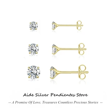 AIDE 2/3/4mm Mini Diamond Stud Cercei Set Argint 925 Cercei Femei 2021 Tendință de Aur Bijuterii Fine Boucle D'oreille