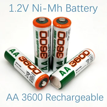 1.2 V Ni-MH AA 3600mAh Baterie Reîncărcabilă utilizate în camere digitale, șoareci fără fir, telecomenzi, jucării, cântare electronice, etc