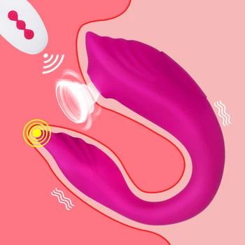 10 Viteze Clitoris Vagin G-spot Stimulator Vibrator Wireless de la Distanță forma de U, Forma Flexibil Portabil Suge Vibratorul Sex Feminin Jucarii