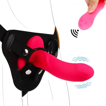10 viteze Vibratoare cu Curea La Ham Dildo Vibrator Chilotei pentru Femei Lesbiene Sclavie Penis artificial Penis Sex Centura Adult Sex Vibrator