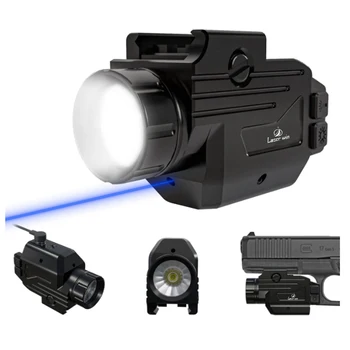 1000 Lumeni Baterie Reîncărcabilă Pistol Albastru Fascicul De Lumină Laser Combo, Low-Profit Weaponlight Se Potrivește Tactice, Lanterne Picatinny Feroviar