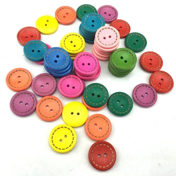 100buc/Lot 15Mm Rotunde Colorate Pictura Butoane din Lemn Pentru Haine Sweing Accesorii Decorative Pentru Diy Cusut Butoane din Lemn