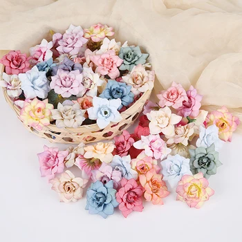10buc 4.5 cm Manual Mini Mătase Artificială Flori de Trandafir Capete DIY Scrapbooking Ghirlanda de Flori False Perete Decorative Pentru Nunta
