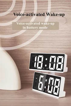12/24 oră de Anti-Bruiaj Ceas Led Watch Control Vocal Digital Ceas cu Alarmă Temperatură de Amânare Modul de Noapte, Ceas de Birou Camera Ornament