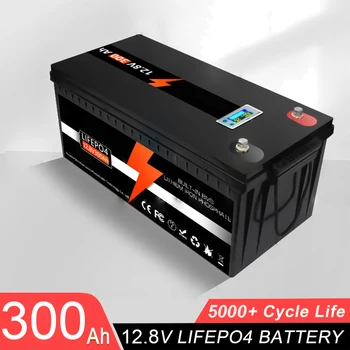 12.8 V 300Ah LiFePO4 Baterie Litiu Fosfat de Fier Baterie Built-in BMS pentru Sistem de Energie Solară RV Casa Trolling Motor Tax Free