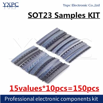 15values*10buc=150pcs SOT23 Tranzistor Asortate Kit S9012 S9013 S9014 S8050 S8550 BAV99 2N7002 BAV70 TL431 BAT54C MMBT3906 3904