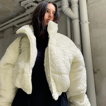 2021 Iarna Teddy Jacheta Fleece Sweatershirt Sherpa Lână Supradimensionate Strat Pufos De Toamna Iarna Cald Jachete Femei Palton Nou