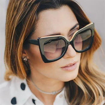 2021 Moda Noua Piata ochelari de Soare pentru Femei Brand Designer de Top de Metal Ochelari de Soare Supradimensionați Gradient Lens Tendință UV400 Ochelari