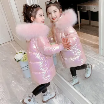 2022 Brand de Moda Fata în Jos Jacheta Cald Copilului pufoaice Haină Mare de Blană Copil Adolescent Îngroșarea Îmbrăcăminte exterioară Pentru Rece Winter3-14T