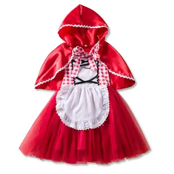 2022 Fetita Printesa rochie Little Red Riding Hood Dress +mantie Albă ca Zăpada Petrecerea de Crăciun Rochie Costum de Halloween