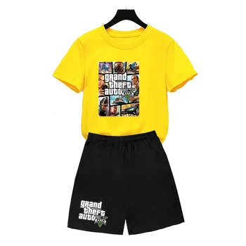 2022 Grand Theft Auto Joc GTA 5 băiat Set de Vara Tricouri Cool GTA5 fata Tricou plin de culoare de Imprimare T-shirt, Tee Shirt îmbrăcăminte Amuzant