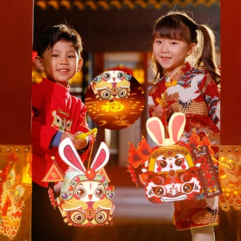 2023 Anul Nou Chinezesc CONDUS Fu Caracter de Proiecție Felinar DIY Luminos Lanterna Antediluvian Stil de Decor Agățat o Jucarie pentru Copii
