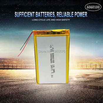 3.7 V 5000mAh 6060100 Litiu Polimer LiPo Baterie Reîncărcabilă Pentru GPS PSP DVD PAD Tahograf banca de putere Difuzor Proiector