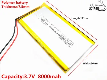 3.7 V 8000mAh 7566121 Litiu-Polimer Li-Po, li-ion Reîncărcabilă Baterie Lipo celule Pentru Tahograf POS Portabil DVD Searchlight