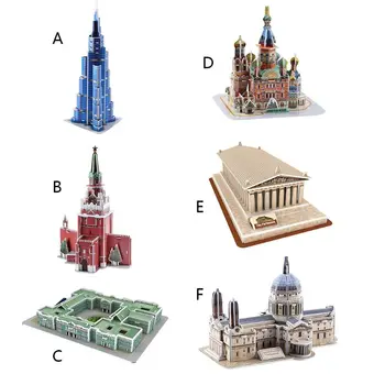 3D Cuvânt Celebre Clădiri Arhitectură Puzzle Model Educațional DIY Jucarie Cadou pentru Copii, pentru Adulți
