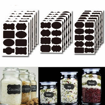 40-105pcs Negru Tablă Sticker Tabla de Bucătărie Spice Etichete Autocolante Acasă Borcane de Sticle Categorie Tablă Etichete Autocolante