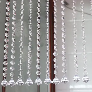 40M/lot acrilic transparent cristal transparent cu margele lanțuri ghirlanda pentru nunta decorare pom de Crăciun cu pandantiv Șirag de mărgele perdele