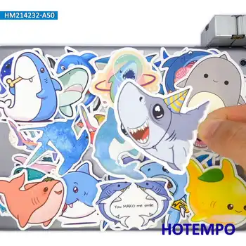 50Pieces Rechin Drăguț Amuzant Desene animate de Animale Marine Autocolante pentru Copii Papetarie Caiete Depozitare Biciclete Masina Telefon Laptop Autocolant Jucărie