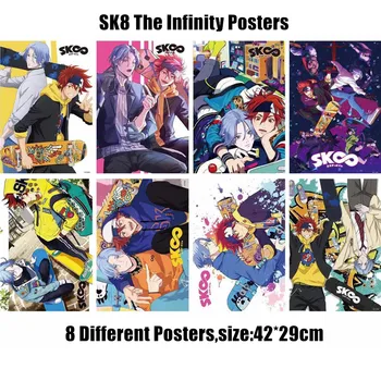 8 buc/lot Anime T SK8 Infinity Poster Jucărie Reki Langa Miya Autocolant de Perete Poza 8 diferite Imagine în Relief A3 Poster