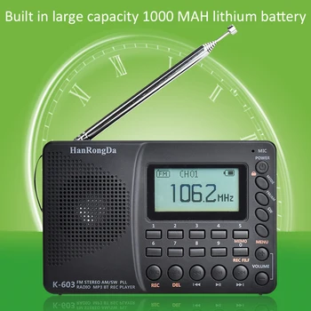 AM FM SW Portabil Multifunctional Solare Alimentat de Buzunar Radio USB HiFi Radio Bluetooth-compatibil pentru Card TF