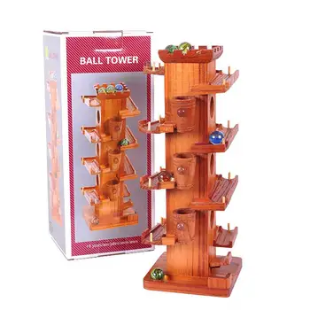Amuzant Minge De Marmură Rula Turn De Lemn De Construcție Urmări Jocul Educativ Pentru Copii Jucării Pentru Copii, Copii, Cadouri De Ziua De Nastere