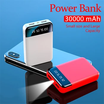 Baterie 18650 30000Mah Potrivit pentru Mini Incarcator LED LCD Display Digital de Urgență Extern Portabil Putere Mobil