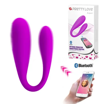 Bluetooth Connect App de Control de Tip U 12 Viteze Silicon Vagin Vibrator Vibrator G-spot Masturbari Masaj Jucarii Sexuale Pentru Cupluri Femei