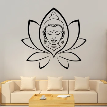 Buddha Autocolante religie vinil Autocolant de Perete Pentru Camera de zi Decal Decor Mural Dormitor Arta de Perete Decalcomanii de muurstickers