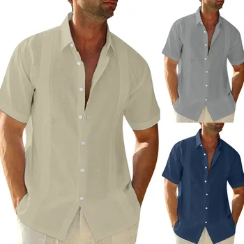 Camasi barbatesti de Vara Tricou Maneci Scurte Bluze Bluza Margine de Culoare Solidă pentru Bărbați Cămașă Oxford Shirt pentru Bărbați Clasice Casual рубашка