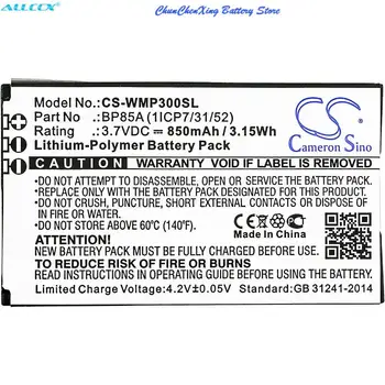 Cameron Sino 850mAh Baterie BP85A (1ICP7/31/52) pentru WM Sisteme de WMP 300,WMP-300