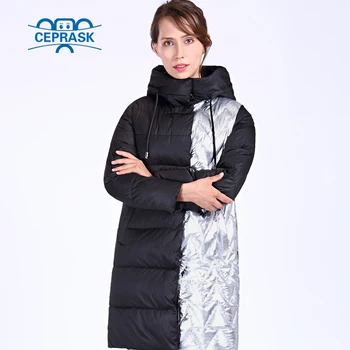 CEPRASK 2022 Noi Metallc Hanorac Gros de Îmbrăcăminte Lung Bio puf cu Gluga pentru Femei haina de Iarna stil European Elegant Cald Jacheta de Iarna