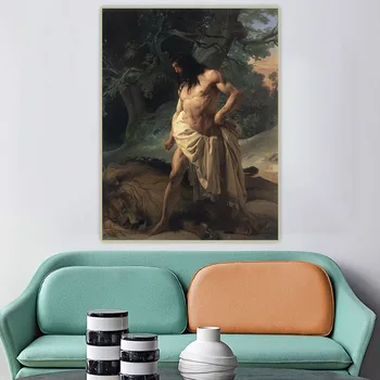 Citon Francesco Hayez《Samson Ucide Leul》Panza Pictura in Ulei opera de Arta Poster Imagine de Fundal de Decor de Perete Decor Acasă