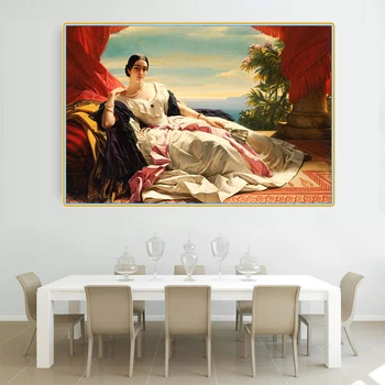 Citon Winterhalter《Portret de Leonilla, Prințesa Sayn Wittgenstein》Panza pictura in Ulei opera de Arta Imagine Decor Decor Acasă