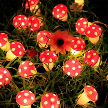 Ciuperci Drăguț Șir De Lumini Alimentat De La Baterie Fairy Ciuperci Lumina Grădină De Ciuperci Ghirlanda De Lumina Pentru Grunge, Indie Camera De Camin Decor