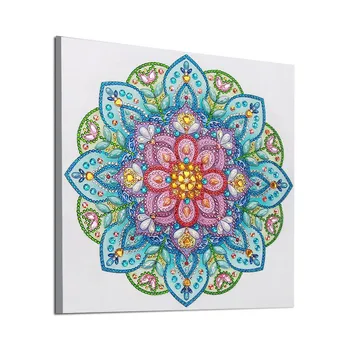 Colorat Mandala Speciale în Formă de Diamant Pictura DIY 5D Parțială Burghiu cruciulițe Kituri de Cristal Stras Picture Arts