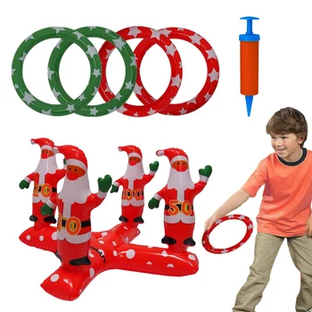Copii Amuzante Sport În Aer Liber, Jucării Gonflabile Mos Craciun Cerc Inel Straturi Suprapuse Joc Cerc Inel Jocul Părinte-Copil Jucărie