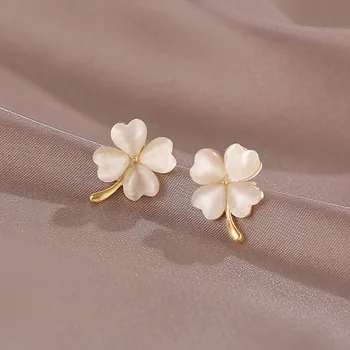 Coreeană Design Elegant Opal Cercei Floare Clip pe Cercei Non Străpuns Baroc Pearl Ureche Clipuri pentru Femei Bijuterii en-Gros