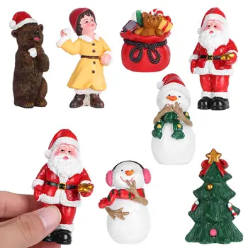 Craciun Miniaturi, Figurine Pom De Crăciun Moș Crăciun, Oameni De Zăpadă Urs Micro Peisaj Casă De Păpuși Moss Terariu Fairy Garden Decor