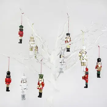 De crăciun, spărgătorul de Nuci Ornamente Set spargatorul de Nuci Decoratiuni de Craciun 6pcs din Lemn de Crăciun Nutcrackers Pentru Pomul de Crăciun Ornam