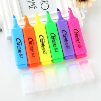 De mare capacitate 6 Culori Student Art Fluorescente Evidențiere Stilou Cadou Accent Marker markerul de Papetărie, Rechizite Școlare