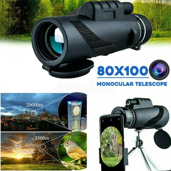 De Vânzare la cald Monocular 80X100 HD Telescop Zoom aparat de Fotografiat Telefon Starscope Trepied Portabil Telescop Monocular Pentru Accesorii în aer liber