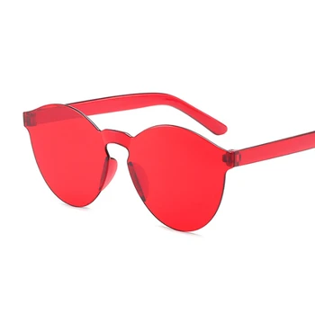 Dintr-o bucata Rotund Ochi de Pisica ochelari de Soare pentru Femei Brand de ochelari de Soare de Designer de sex Feminin Culoare Transparent Drăguț, Sexy, de Epocă Roșu, Roz, Negru