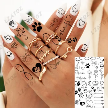 DIY Mică Floare de Lotus Gadget-uri de Tatuaje Temporare Pentru Femei, Copii Diamant Fals Străin Autocolante Tatuaj Degetul Mic Tatuaje Lavabile