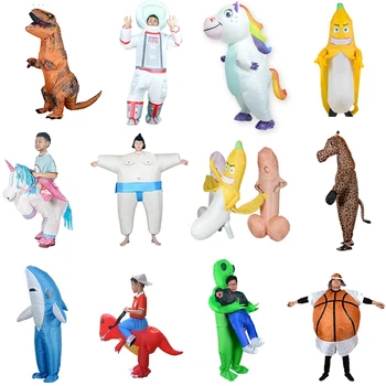 Gonflabile Costumul Extraterestru Sumo Baschet Pika Bulldog Bananna Rechin Cosplay Dinozaur Amuzant Rochie De Petrecere De Halloween Pentru Adulți Copii