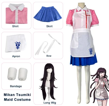 Haine Anime Danganronpa Cosplay Roz Maid Dress Mikan Tsumiki Cosplay Costum Menajera Costum Copii Adult Fete Dress Rochii De Femeie