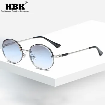 HBK Noua Moda Rotund ochelari de Soare Femei Bărbați Metal Vintage Ocean Nuante Brand de Lux de Design de Înaltă Calitate în Afara Conducere Ochelari