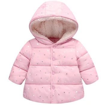 Jacheta de iarna pentru Fete de Moda pentru Copii Îmbrăcăminte de Iarnă Fată Haina Copii Cald Gros cu Gluga Stea Jos Haine Pentru Adolescente Snowsuits