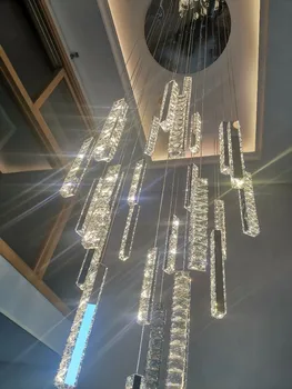 LED-uri moderne Candelabru de Cristal K9 Cristal Scara de Lumină Chrome Aur, Duplex, Scară în Spirală Candelabru Sala de Mese Art Candelabru