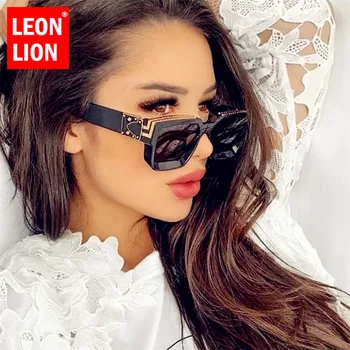 LeonLion 2021 De Lux Ochelari De Soare Retro Femei Pătrat Brand De Ochelari De Soare Femei Oglindă Ochelari De Soare Pentru Bărbați Ochelari De Oculos De Sol Feminino